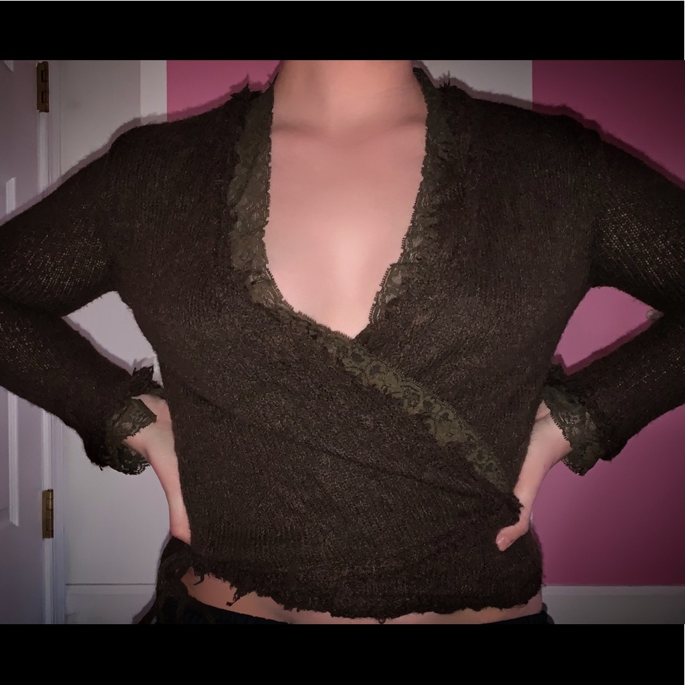 Brown Wrap Top